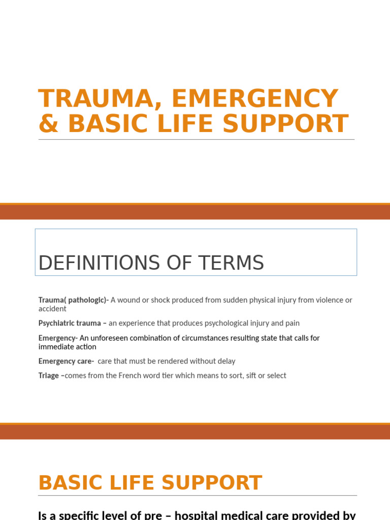 Trauma and Emergency Life Support Guide | PDF | Shock (Circulatory ...