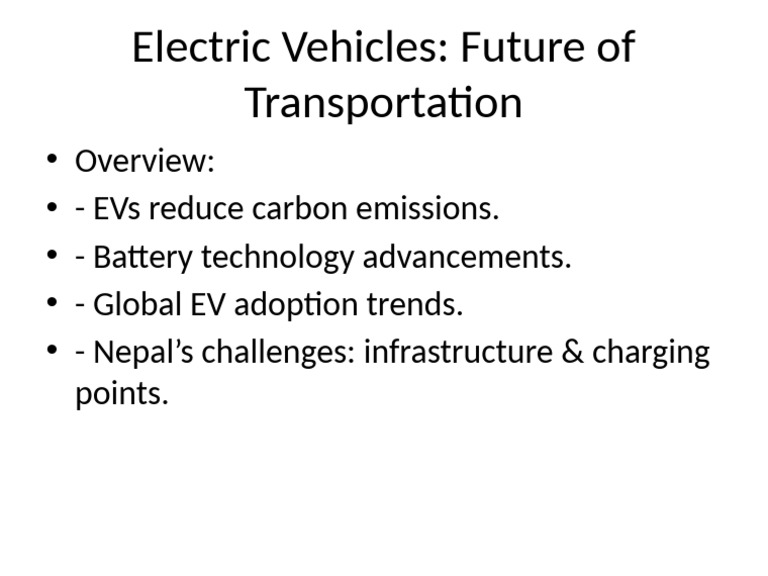 Electric Vehicles Future | PDF