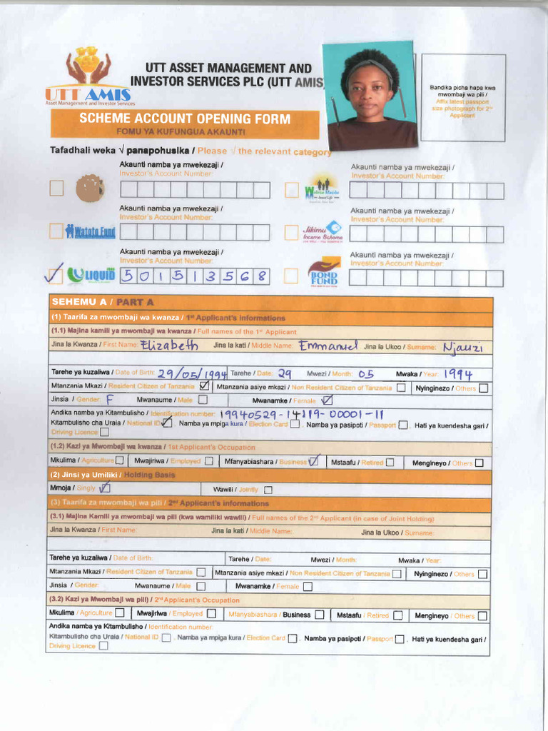 UTT AMIS Application and Registration Form | PDF