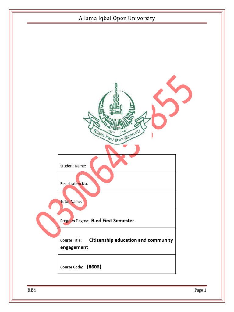 Sample Assignment 03006433855 | PDF | Socialization | Teachers