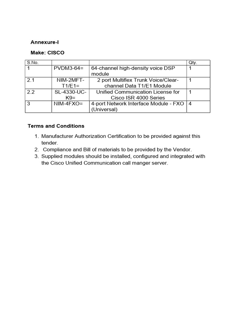 Cisco Routers Specs | PDF