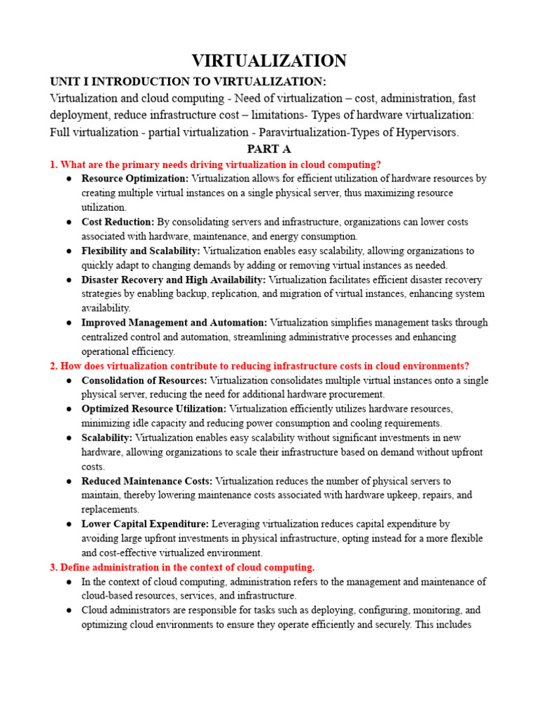 vrt unit 1.docx | PDF | Virtualization | Cloud Computing