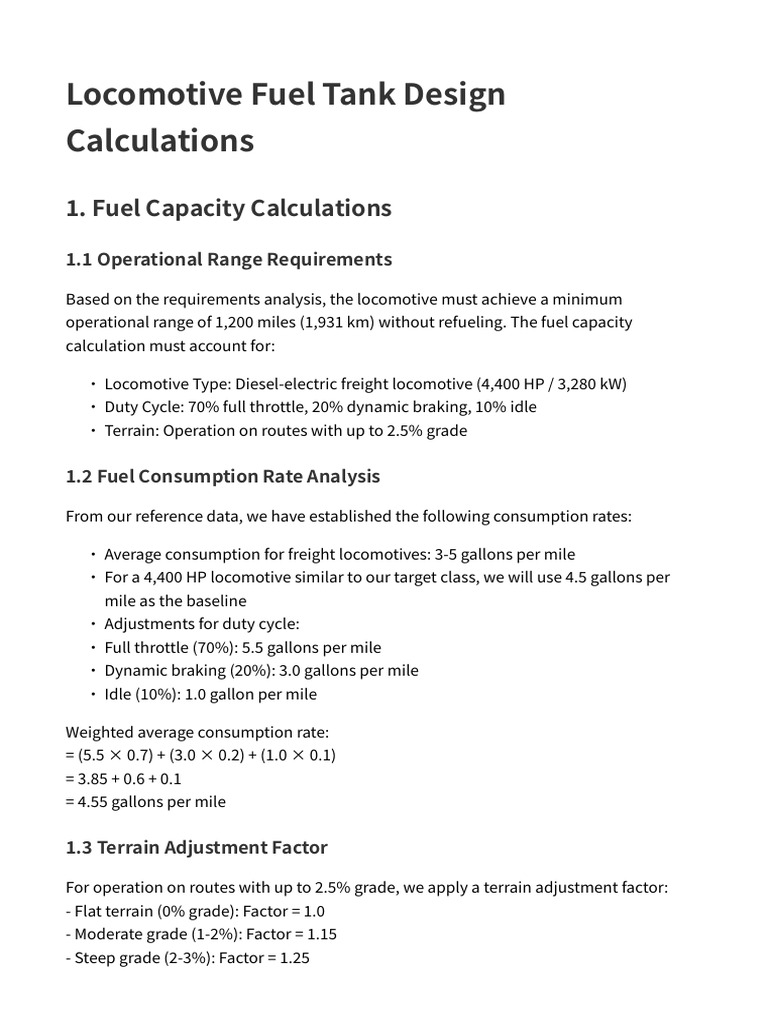 Locomotive Fuel Tank Design Calculations | PDF | Thermal Expansion ...