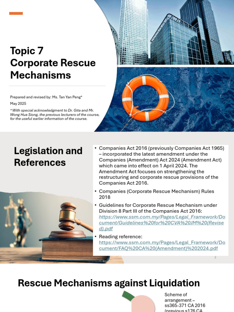 TOPIC 7 Corporate Rescue Mechanisms & TUTORIAL 6 | PDF | Liquidation ...