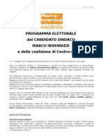 Programma elettorale del Candidato Sindaco Marco Invernizzi
