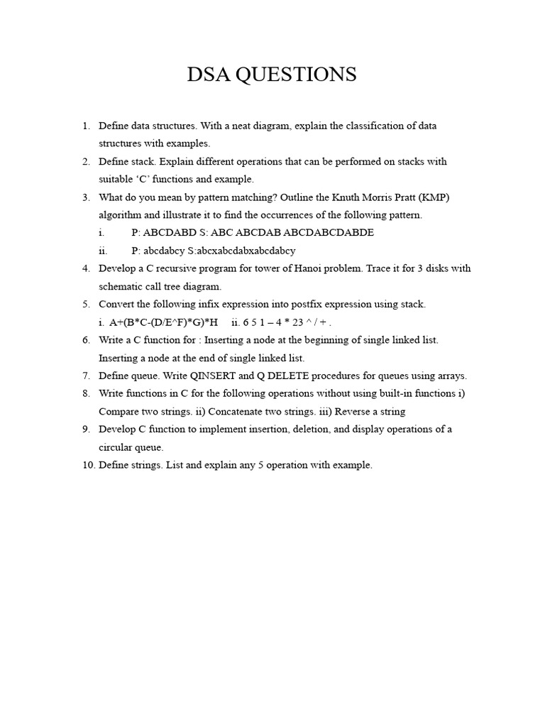 Dsa Questions | PDF