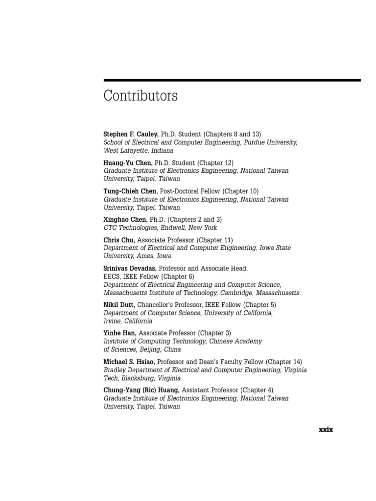 Contributors to Electrical Engineering Text | PDF