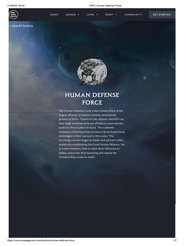 Human Defense Force in Sirius Sector | PDF | Military