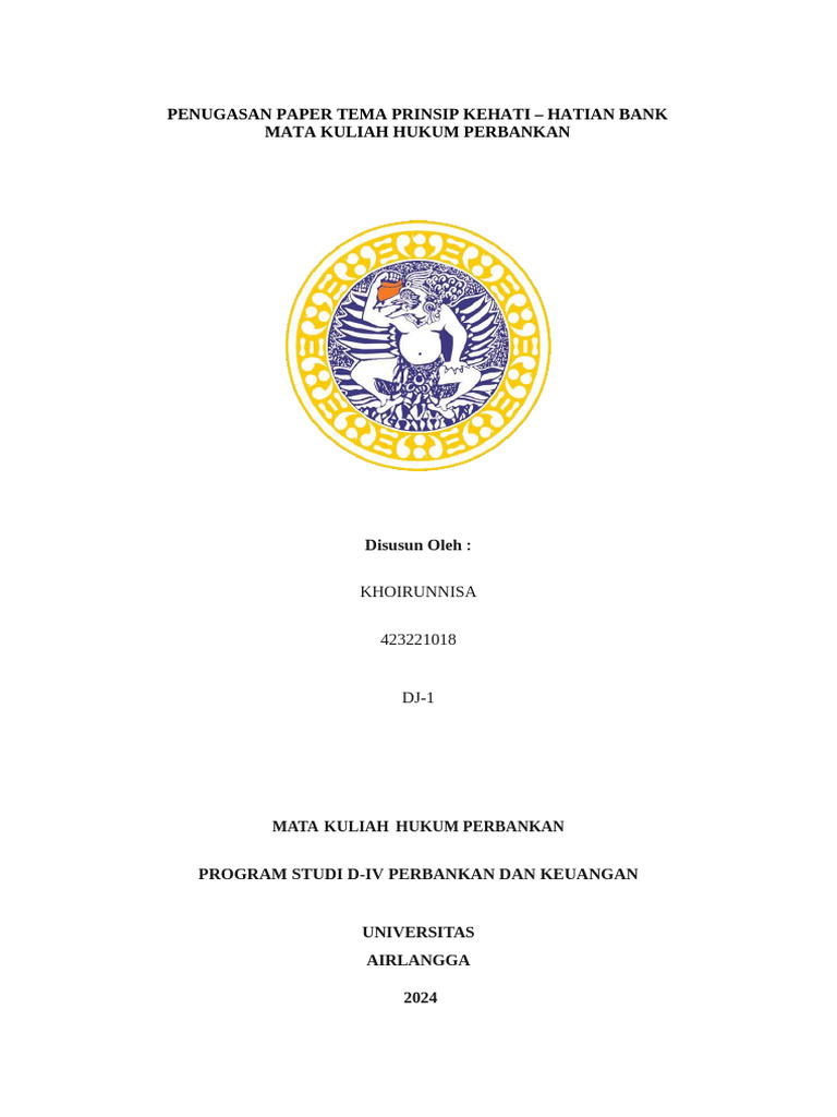 Peran Bank dalam Prinsip Kehati-hatian | PDF