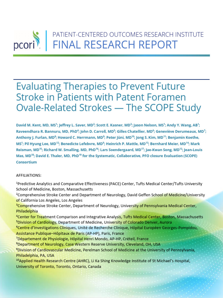 SCOPE Study: PFO Stroke Prevention Research | PDF | Stroke | Aspirin