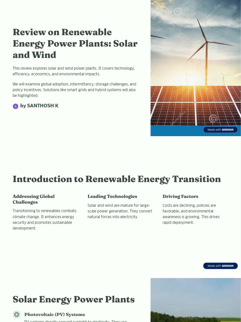 Renewable Energy: Solar & Wind Review | PDF | Solar Power | Wind Power