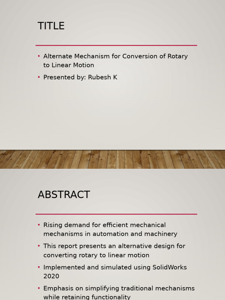 Compact Rotary to Linear Motion Mechanism | PDF