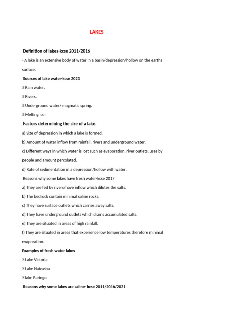 Characteristics of Lakes from Warping | PDF | Lake | Glacier