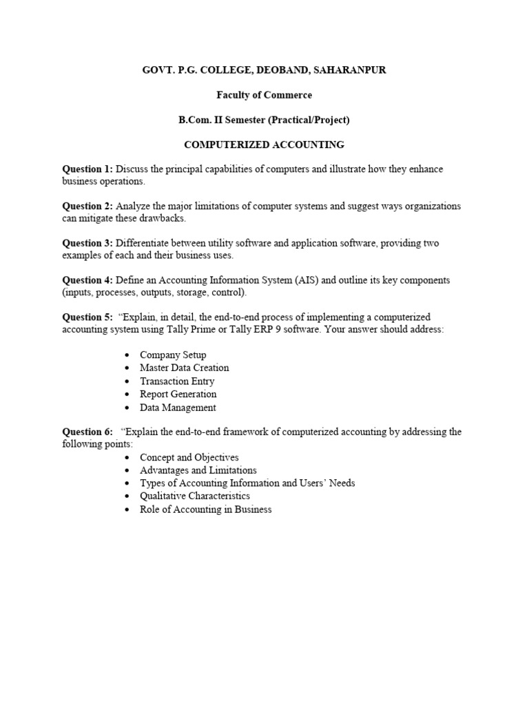 Comp Accounting Project | PDF