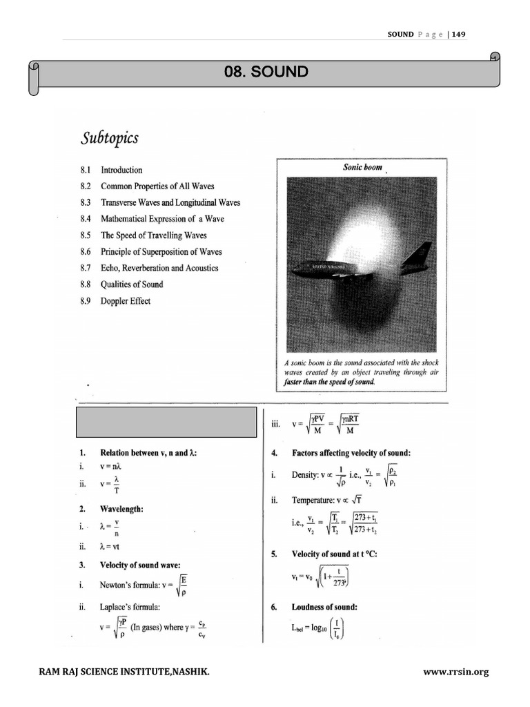 Sound Formulae and Notes Guide | PDF