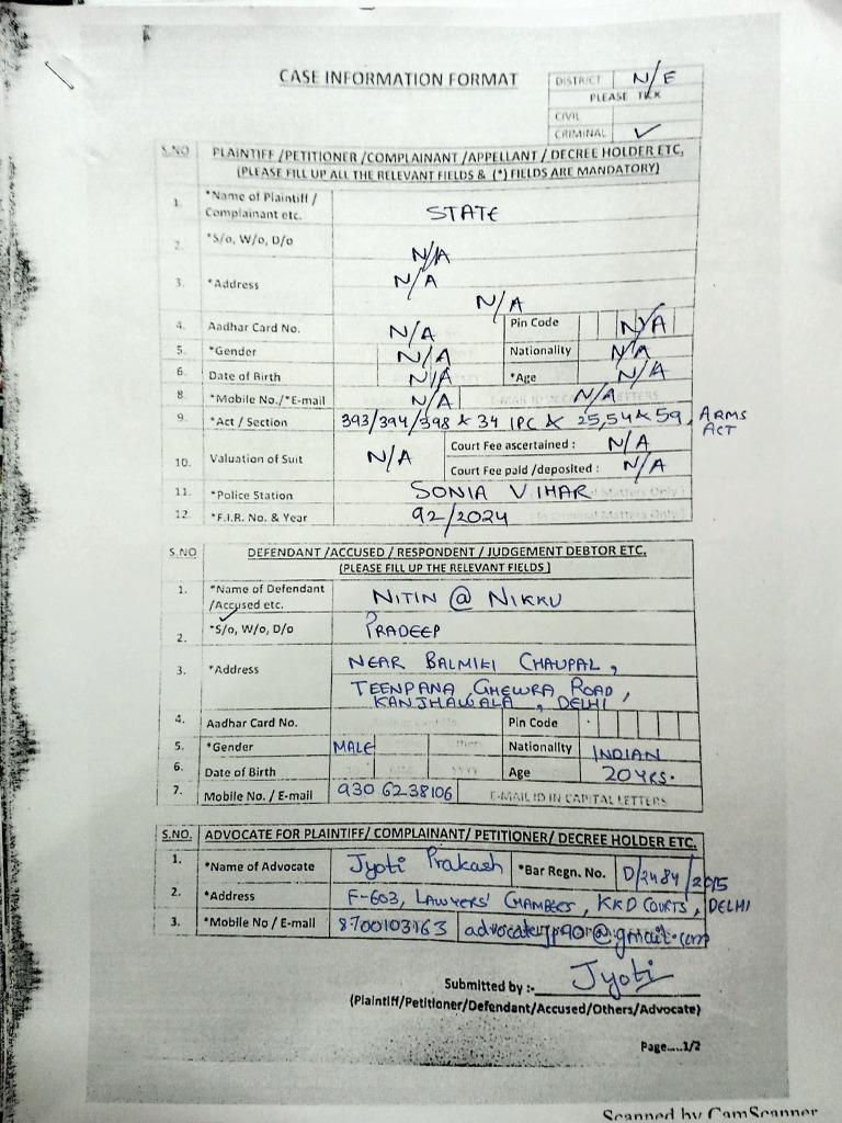 Bail Application Format for Courts | PDF | Bail | Public Law