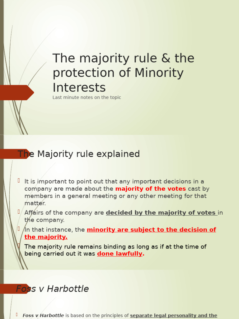 Majority Rule and Minority Rights in Law | PDF