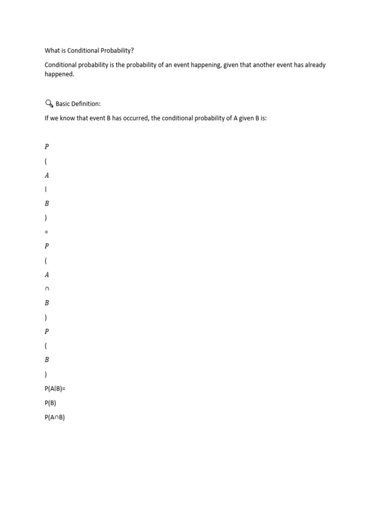 What Is Conditional Probability | PDF