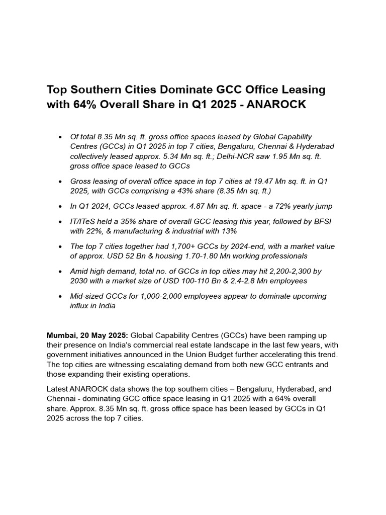 GCC Office Leasing Trends in 2025 | PDF | Gulf Cooperation Council ...