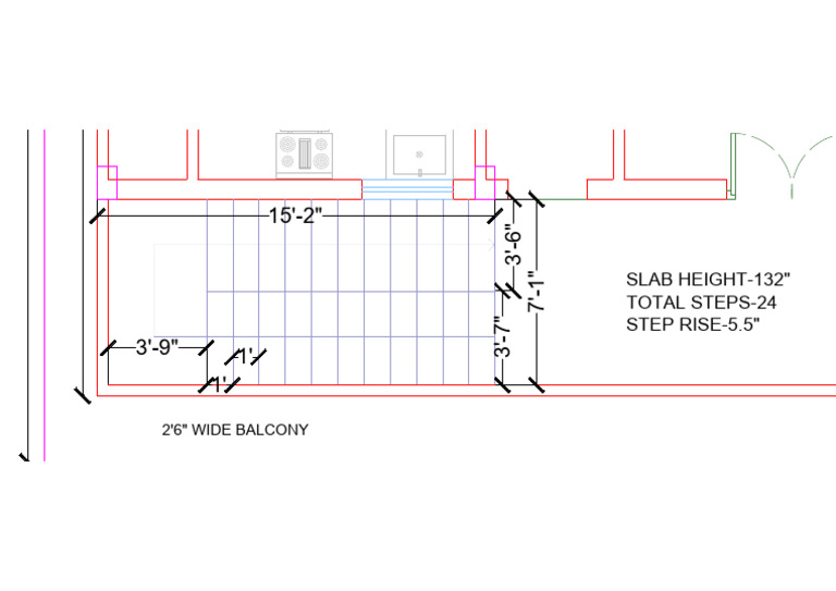 Balcony Dimensions and Step Details | PDF