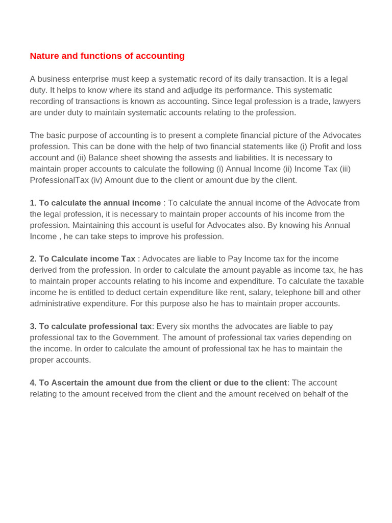 Nature and Functions of Accounting | PDF | Taxes | Income