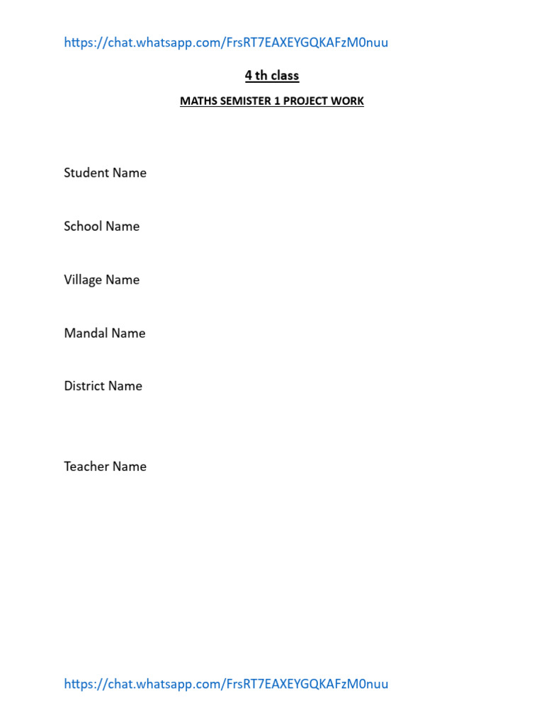 Chaduvu Class 4 Maths Project | PDF