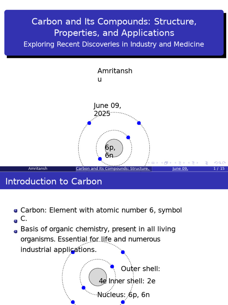 Carbon and Its Compounds: Structure, Properties, and Applications | PDF ...