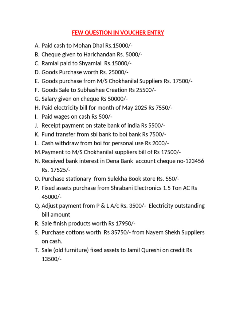Voucher Entry Queries Overview | PDF