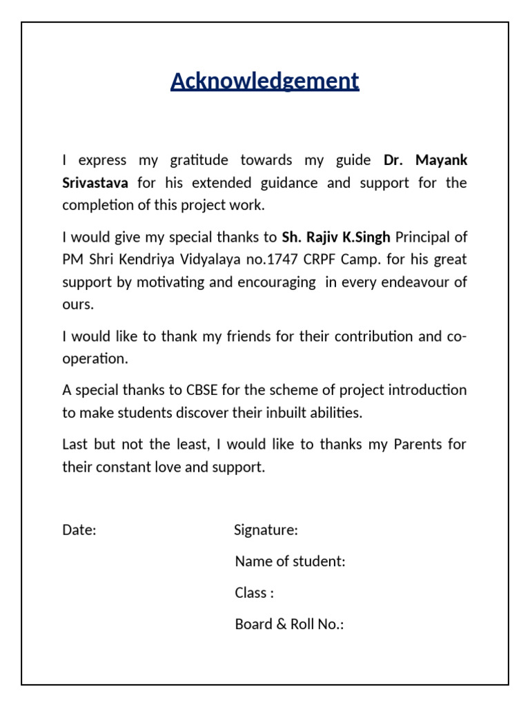 Acknowledgement | PDF