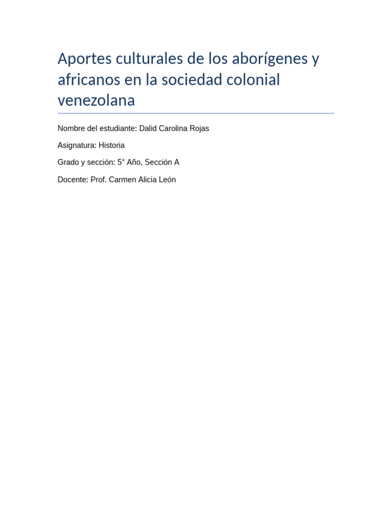 Aportes culturales africanos en Venezuela | PDF | Venezuela | Pueblos ...