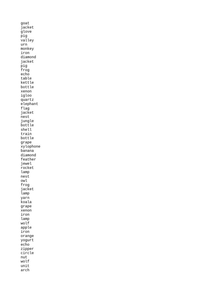 Random Words 1 | PDF