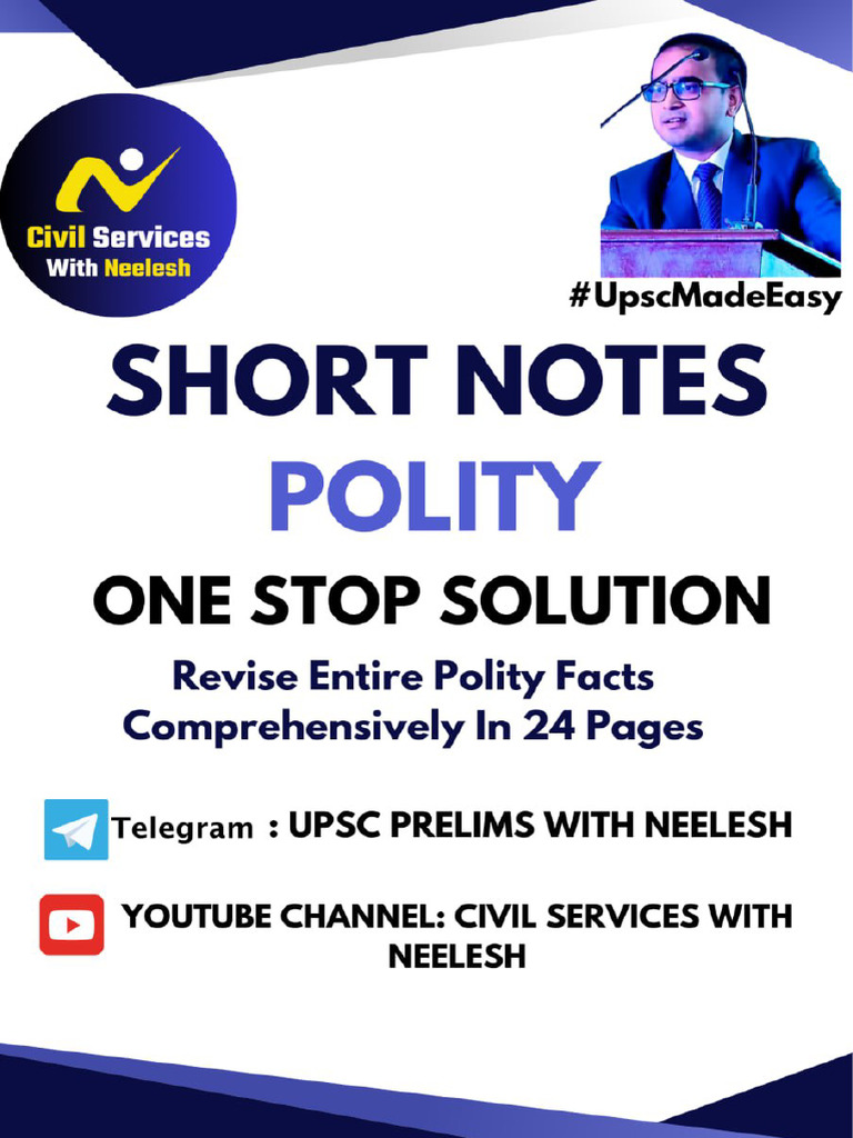 Polity Revision Notes for UPSC Prelims | PDF