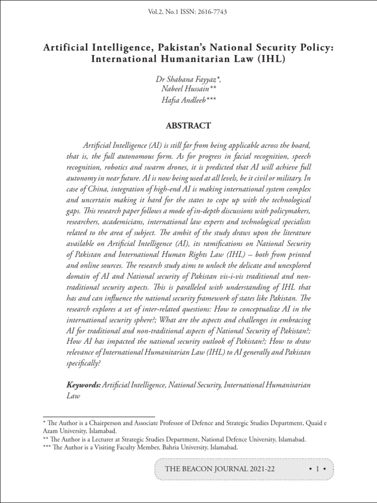 1.artificial Intelligence, Pakistan's National Security Policy by DR ...