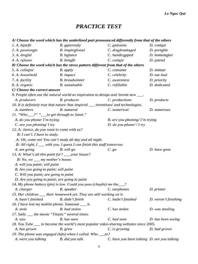 English Language Practice Test | PDF | Greenhouse Gas