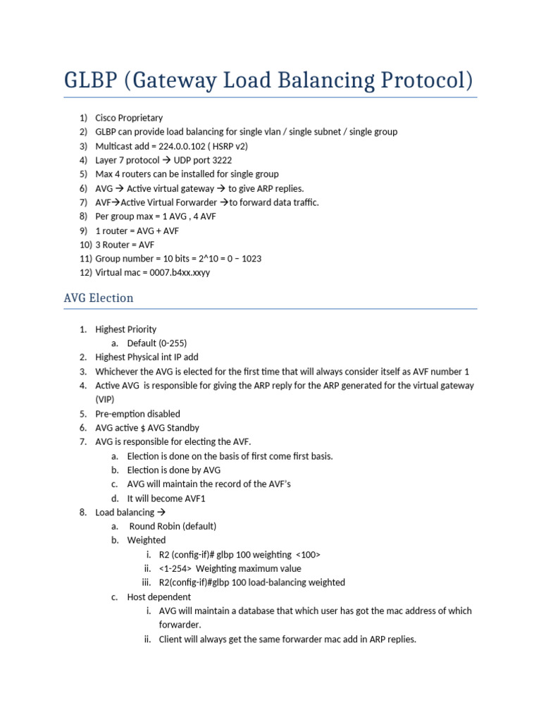 GLBP | PDF | Internet Standards | Computer Networking