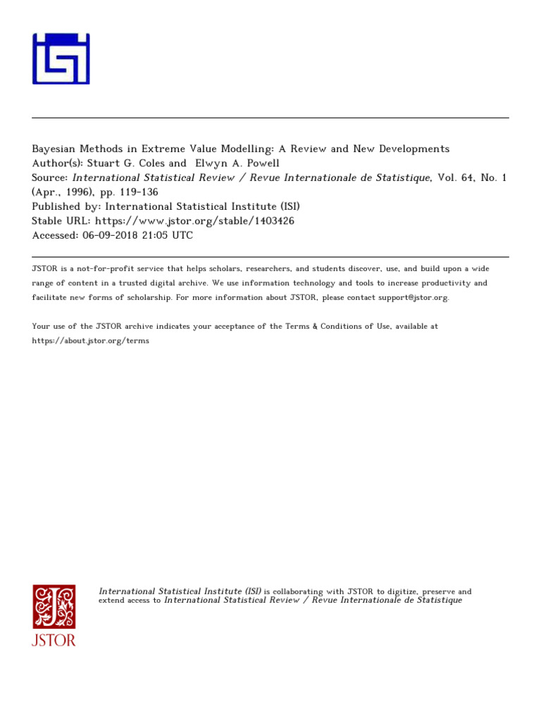 Bayesian Extreme Value Modelling Review | PDF | Bayesian Inference ...