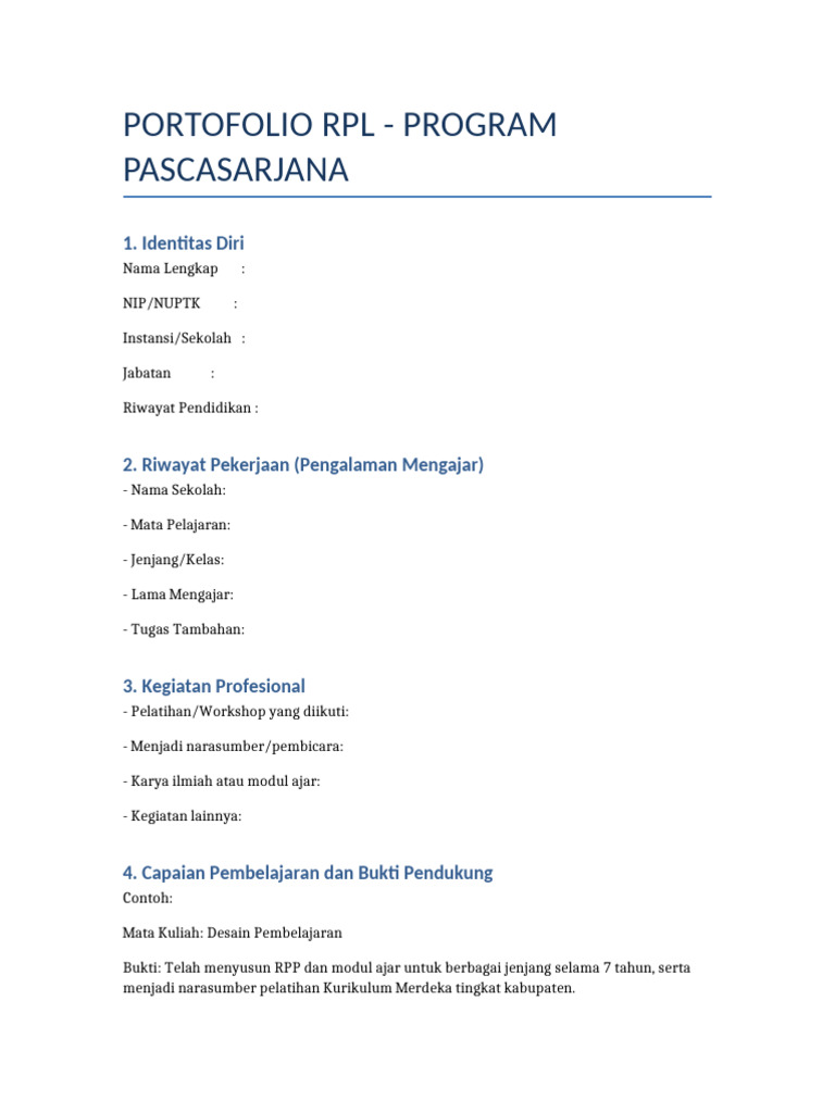 Contoh Portofolio RPL Pascasarjana | PDF