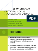 Social Theories of Literary Criticism