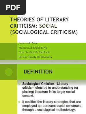 Реферат: Social Criticism In Literature Essay Research Paper