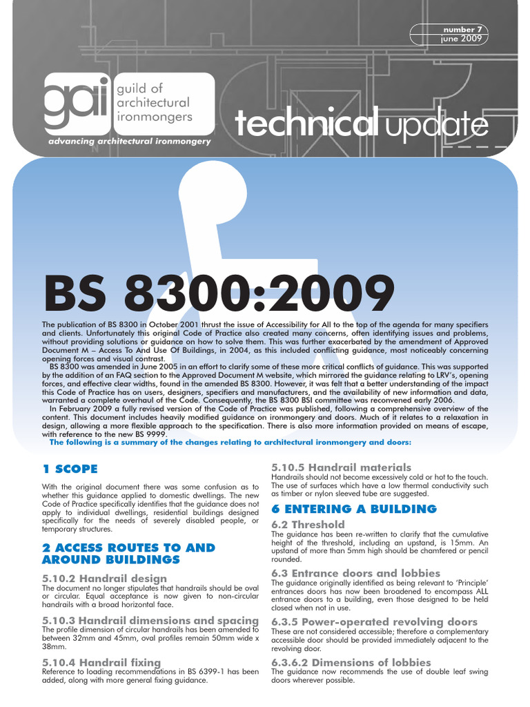 Updated BS 8300 Accessibility Guidelines | PDF | Door