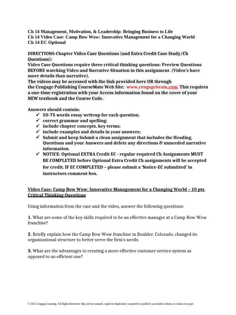 Camp Bow Wow Management Case Study | PDF