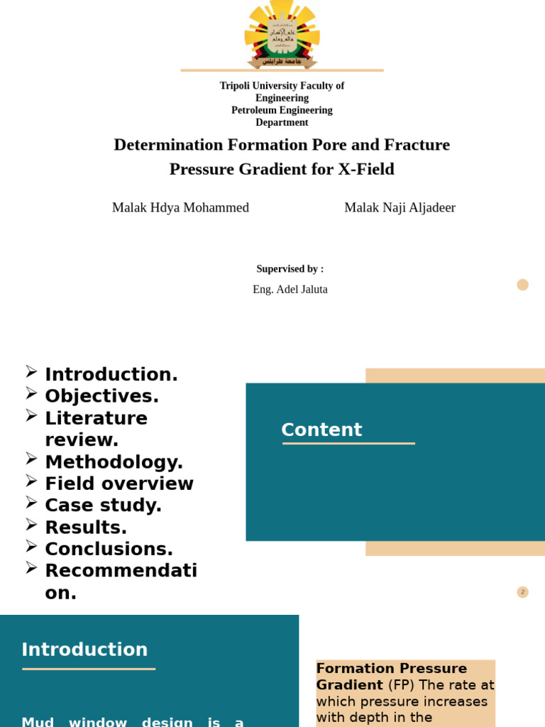 Determination Formation Pore and Fracture Pressure Gradient For | PDF ...