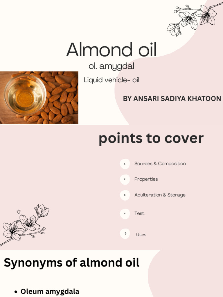 Almond Oil, Roll No. 3 | PDF
