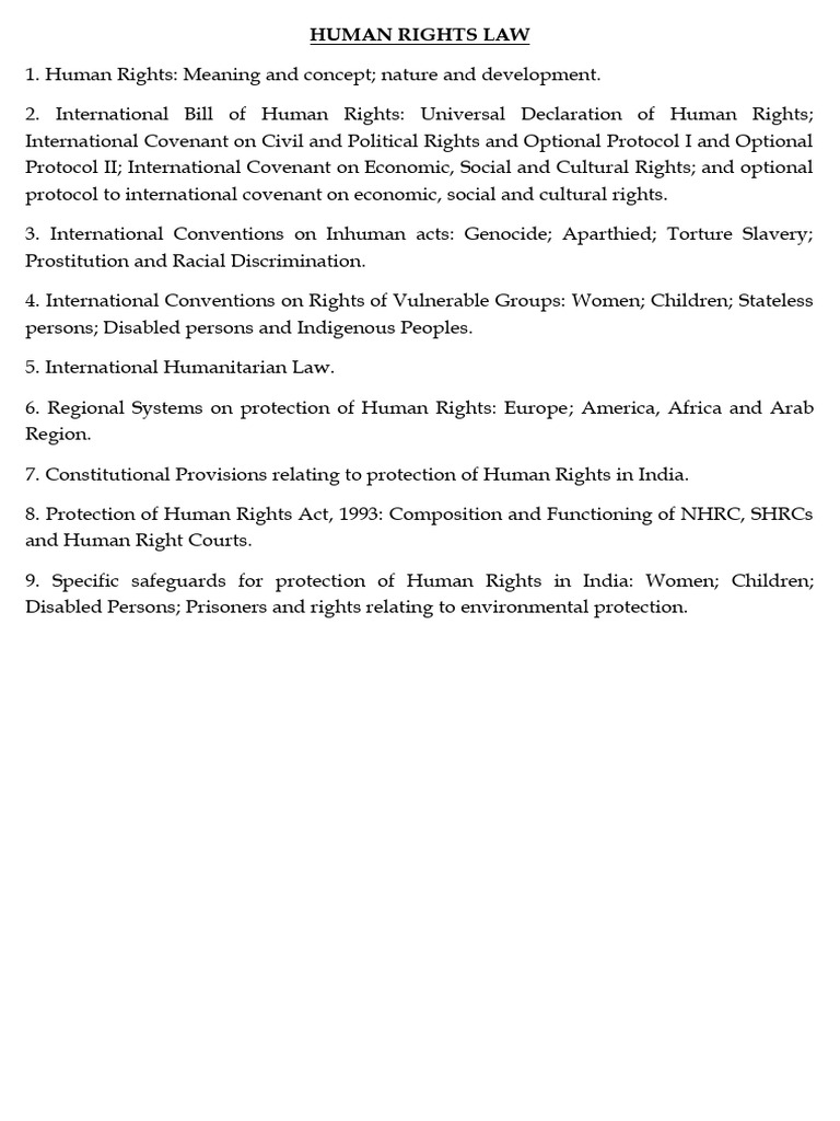 Overview of Human Rights Law Essentials | PDF | Human Rights ...