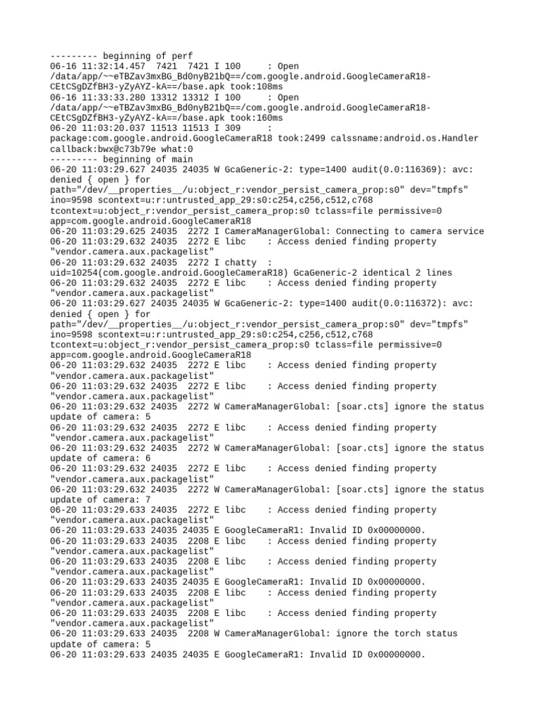 Google Camera R18 Log Analysis | PDF | Computing | Computer Programming