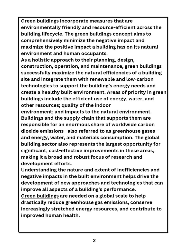 Benefits and Importance of Green Buildings | PDF | Green Building ...
