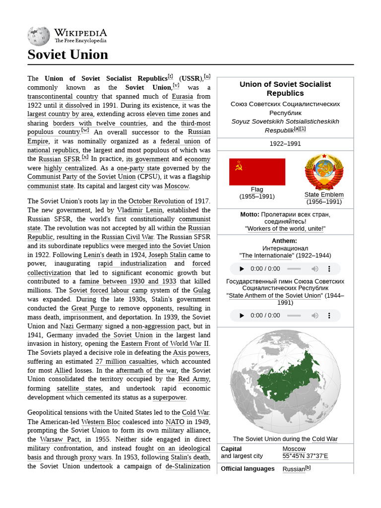 Soviet Union | PDF | Soviet Union | World Politics