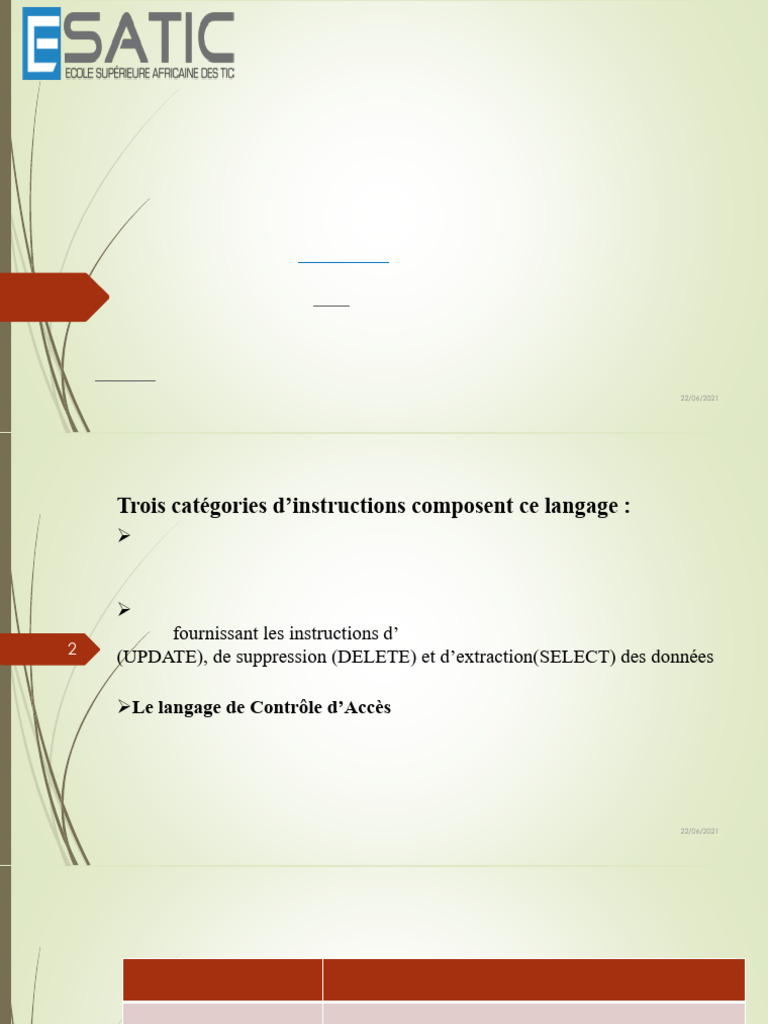 Introduction au langage SQL et ses instructions | PDF | SQL | Design de ...