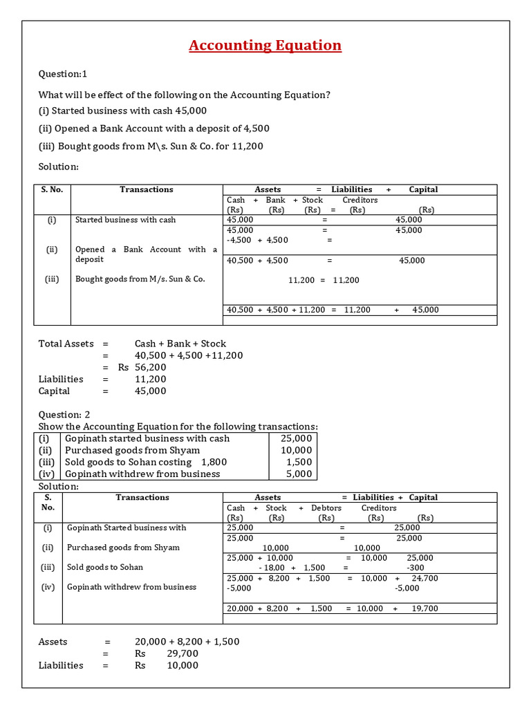 Accounting Equation Analysis | PDF | Debits And Credits | Balance Sheet