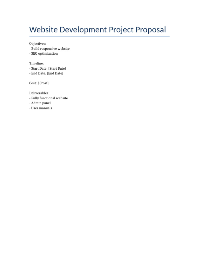 Website Development Proposal Overview | PDF